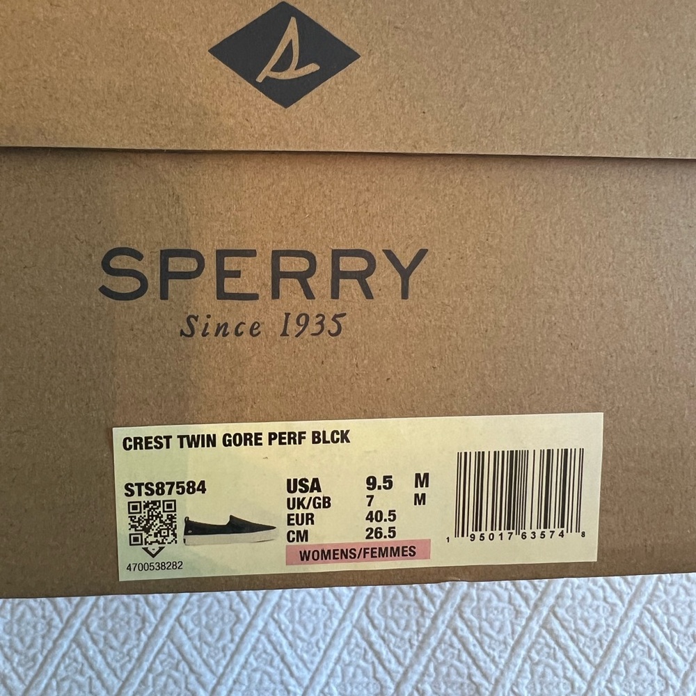 Sperry Crest Twin Gore Perforated Slip On. Black,… - image 2